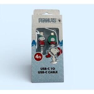 Peanuts Snoopy  4Ft USB-C To USBC Charger‎ Cable Devices Holidays Christmas NIB
